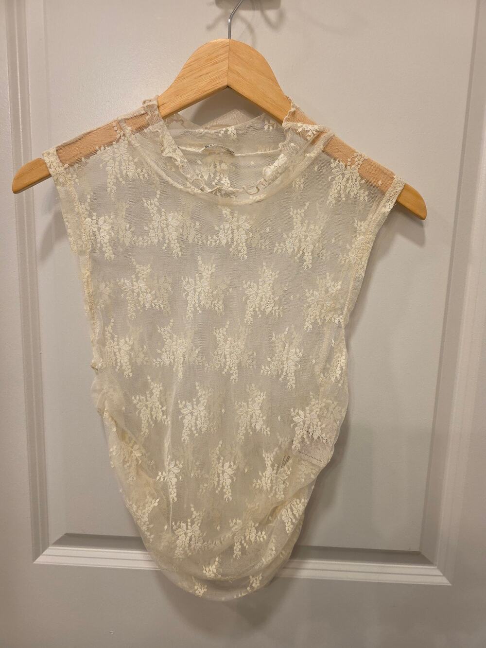 Free People Cream Sheer Top